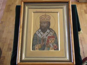 Икона с вмонтированными мощами Святителя Иннокентия Епископа Иркутского